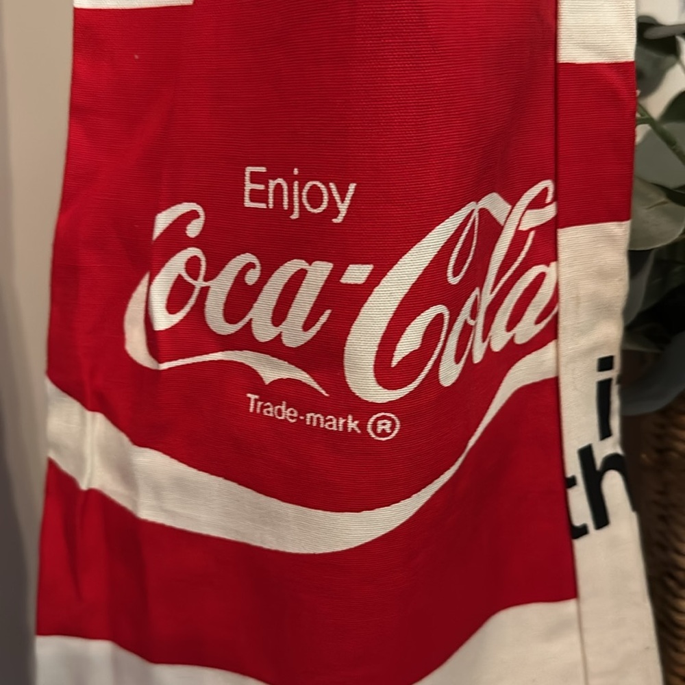 Vintage 1970’s women’s 100% cotton S Coca-Cola flare drawstring red white pants - Picture 5 of 16